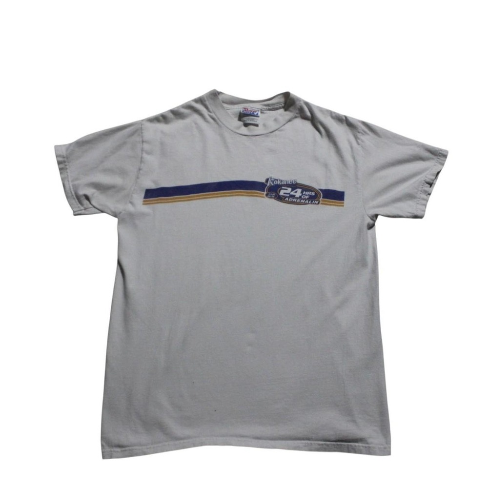 Mens Vintage Y2K Skater Streetwear Sportswear 24hr Biking White T-shirt